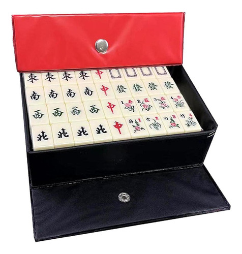 Bien Juego De Mahjong Chino Tradicional Con Estuche De