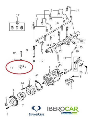 Imagen 5 de 7 de Horquilla De Inyector Ssangyong Actyon D20 2006-2012