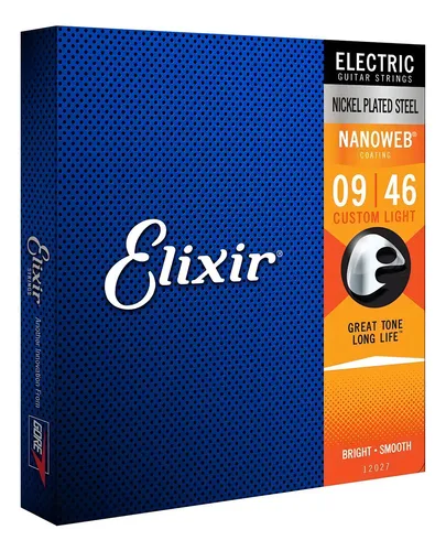 comprar Cordas Guitarra 09 Custom Light Revestimento Nanoweb Elixir