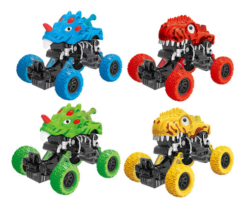 Dinosaur Pull Back Cars Toys  Paquete De 4 Coloridos...