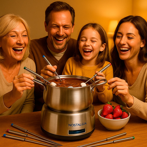 Fondue Inox Com Led Azul E Alças Térmicas