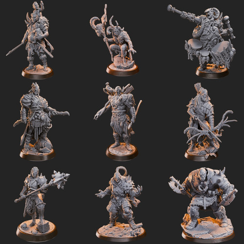 Miniaturas Para Rol 3d Resina Ogros/semi/orcos/semiorco/trol