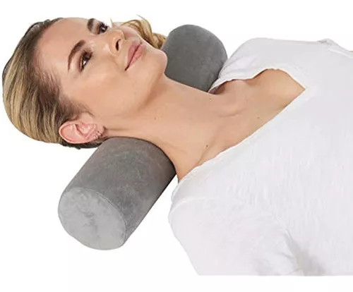 Almohada cervical para el cuello, almohada de espuma viscoelástica,  almohada redonda cilíndrica, almohadas cervicales para aliviar el dolor  para