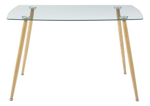 Mesa De Comedor De Cristal Templado Rakkestad Transparente Y