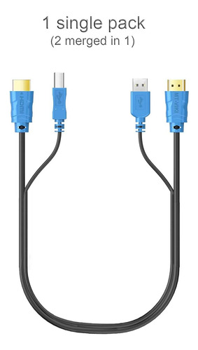 Cable Kvm Usb Hdmi 4k 2 Paquetes 3m, Con Usb A A Usb B