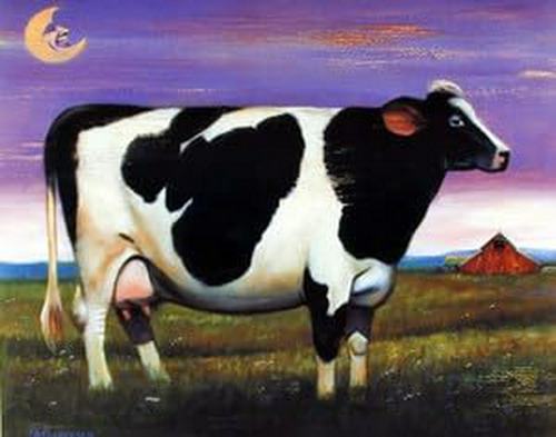 Cuadro Decorativo De Vaca Holstein Para Granja (16x20)