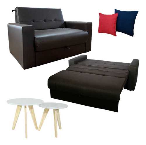 Sillon 2 Cuerpos Sofa Cama Juego + Mesa Ratona Combinada