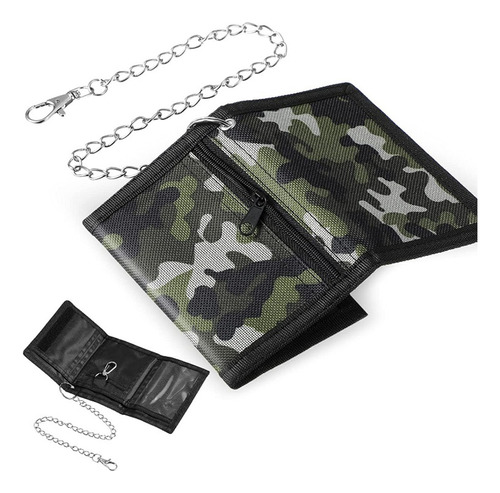 Cartera Plegable De Camuflaje Cool Chains, Multifunción, 2 P