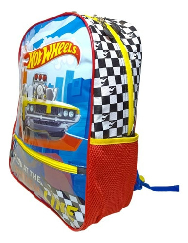 Mochila Hot Wheels Primaria Backpack Ds265 Color Azul Diseño de la tela Liso