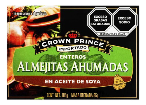 Crown Prince Almejitas Ahumadas En Aceite De Soya 106 Gr 