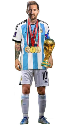 Gigantografia De Messi Con La Del Mundo Qatar La Mejor Foto