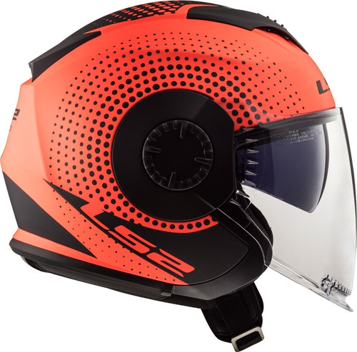 Capacete Aberto Ls2 Verso Of570 Spin Tamanho Do Capacete 56/s Cor Laranja-fosco