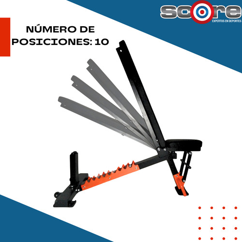 Banca Ajustable 10 Posiciones Gimnasio 25kg Wod Pro