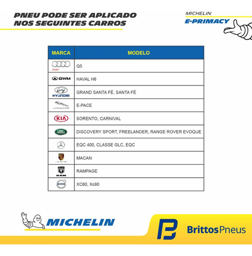 Pneu Michelin Aro 19 E-primacy Mo 235/55 R19 105w Xl Tl