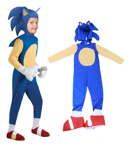 Disfraz Infantil De Sonic Para Niños, Trajes De Cosplay Para