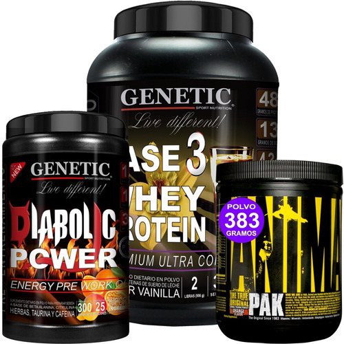 Aumento Muscular Proteína Fase 3 Animal Pak Diabolic Genetic