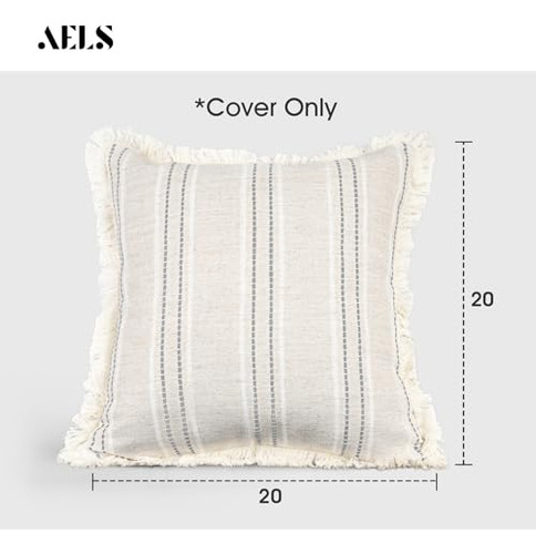 Juego De 2 Fundas De Almohada Decorativas Beige 50 X 50 Cm