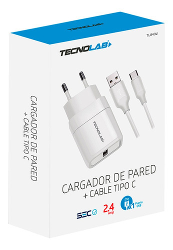Cargador Tecnolab Usb 2.4a Con Cable Tipo C