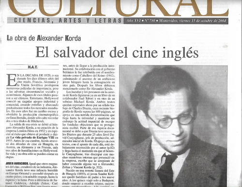 La Obra De Alexander Korda Salvador Del Cine Ingles- H. A. T