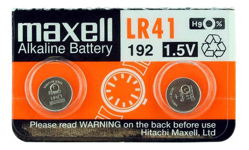 2 Pilas Alcalinas Maxell Lr41 /192 / Ag3 / V3ga De 1.5 V