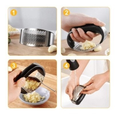 Imagem 5 de 5 de Espremedor Amassador De Alho Manual Em Inox Ergonômico