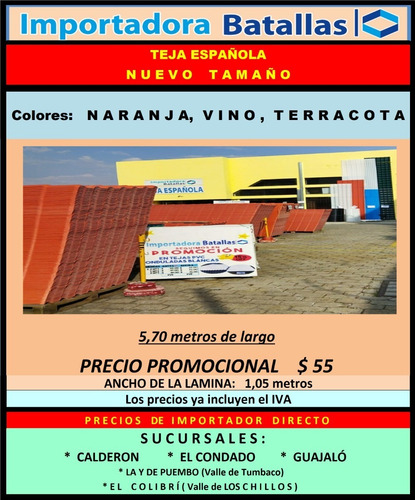 Imagen 10 de 12 de Teja Pvc Promoción Al 50% Teja De Arcilla Granito T1