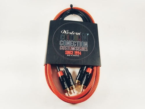 Imagen 5 de 9 de Cable Audio 1,5m 2 Rca Entelado Dorado Western Rcax2o15