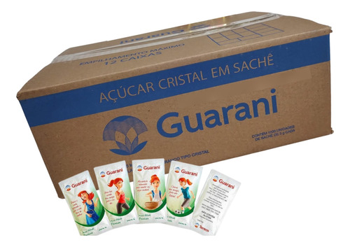 Guarani açúcar cristal premium caixa 5kg 1000 unidades