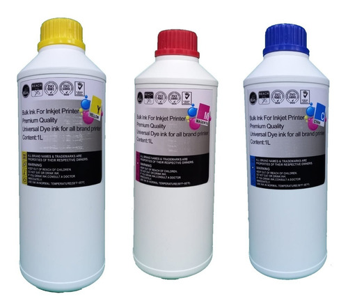 3 Litros Tinta 664 Genéricas Impre L355 L395 L380 L455 L495 