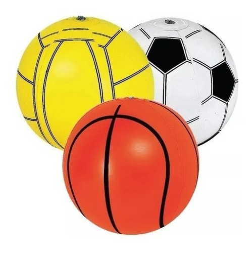 Pelota Inflable P/playa Pileta Dibujos Deportes 40cm Jilong