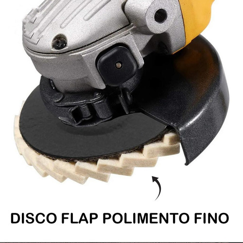 Disco Feltro Flap Polimento 4.1/2 Aço Inox Aluminio