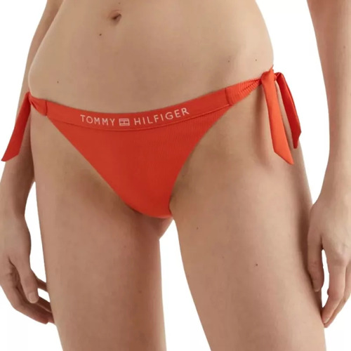 Traje De Baño Playa Tommy Hilfiger Side Tie Bikini Naranja M