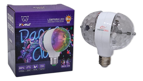 Foco Bolichero Giratorio Led Rgb Doble Pack X5 Unidades Rgb