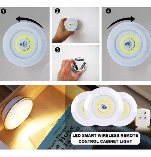Set De 3 Luces Led Inalámbricas De Emergencia Control Remoto