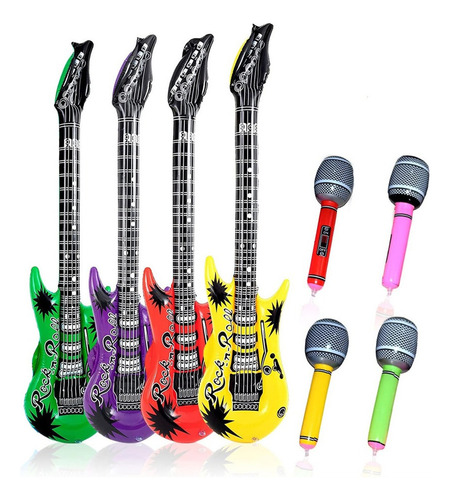 Juego De Globos Inflables Para Guitarra, Estrella De Rock, 8
