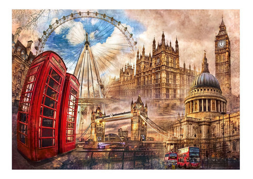 Puzle Vintage London de 1500 piezas - Clementoni