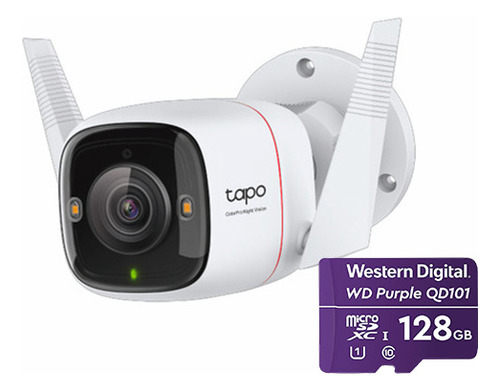 Tapo & Cronos Cámara De Seguridad Tapo-c325wb-plus-128 + Microsd 128gb Visión Nocturna Colorpro 2k Qhd Detección De Movimiento Protección Ip66 Inalámbrica/cableada Cctv Sirena C325wb Audio Doble Vía