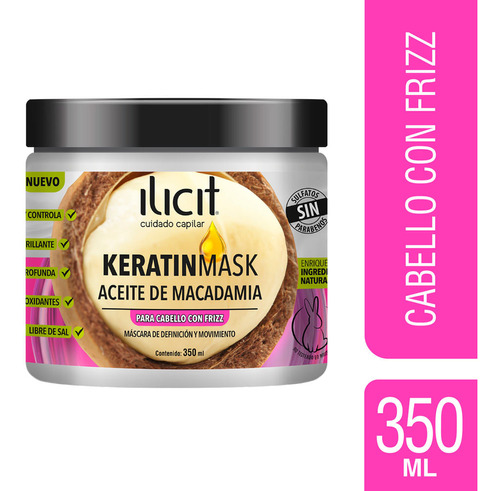 Máscara Capilar Ilicit Keratinmask Aceite Macadamia 350 Ml