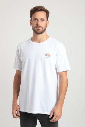 Polera Manga Corta Hombre Bosque Blanco - Algodón Orgánico