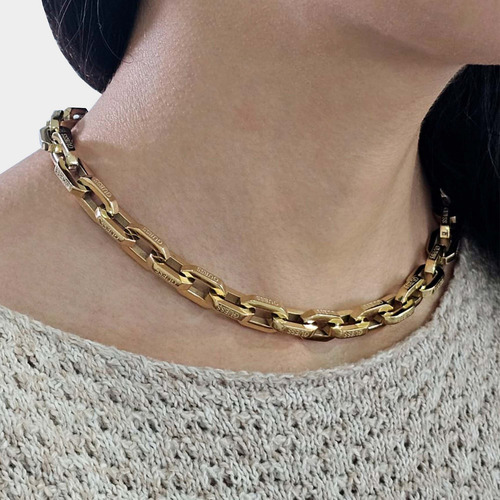 Collar Guess Para Mujer Cadenas Joyería Acero Inoxidable Color Dorado8