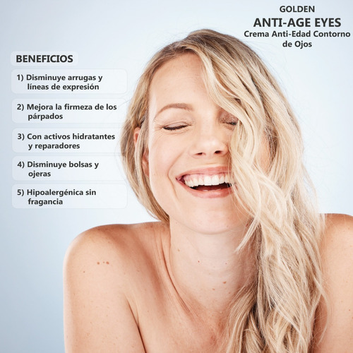 Imagen 3 de 9 de Crema Para Contorno De Ojos Antiarrugas Antiedad Anti Ojeras Día/noche Piel Madura 40+ Para Todo Tipo De Piel Línea Golden Ireri ®