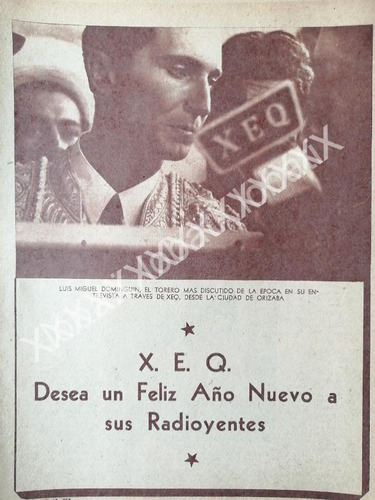 Cartel De Luis Miguel Dominguin En La Radio Difusora Xeq 195