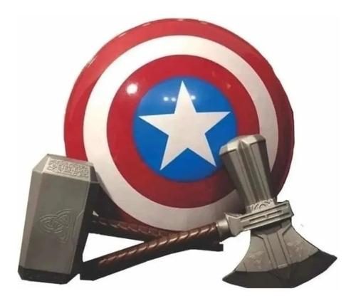 Combo Avengers Hacha Martillo Thor + Escudo Capitán América 