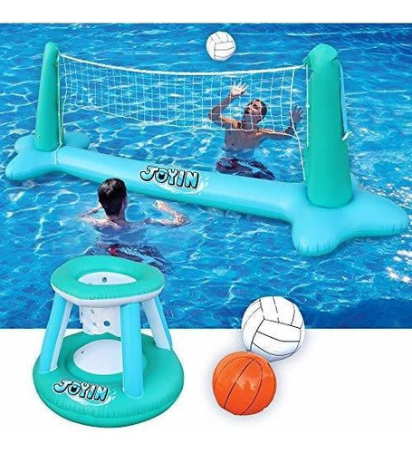 Inflable Flotador De Piscina Juego De Voleibol Y Baloncesto