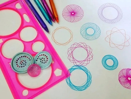Imagen 4 de 4 de Regla Mandalas Espirógrafo Pack X10