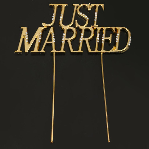 Gold Shining Married Cake Topper Wedding Engagement Party