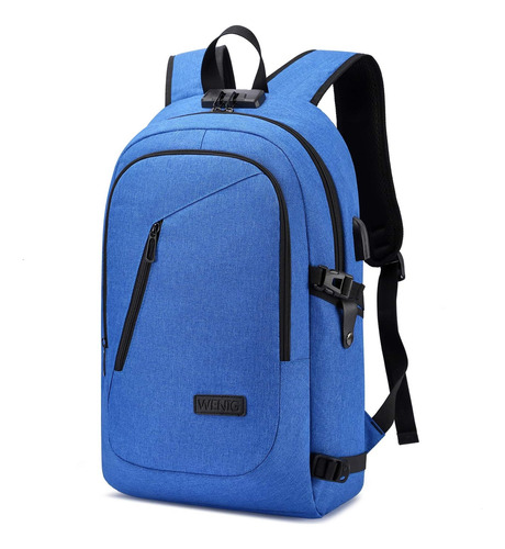 Mochila Estuche Porta Computadora 15,6 Pulgadas | Azul