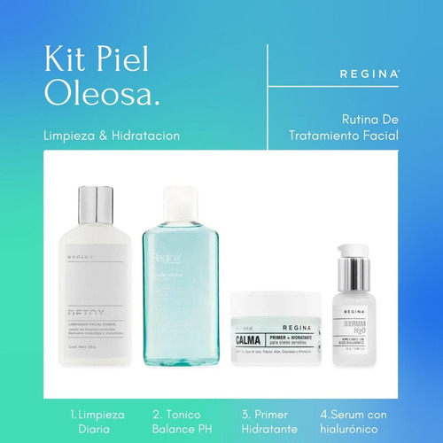 Kit Piel Oleosa Regina Rutina De Tratamiento Facial