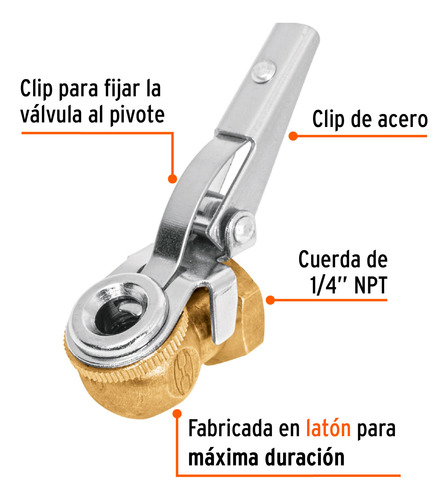 Cabeza Infladora De Llantas Con Clip Truper 19026
