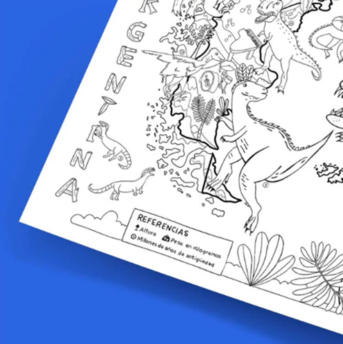 Lamina Para Pintar Mapa Dinosaurios De Argentina Atlantis